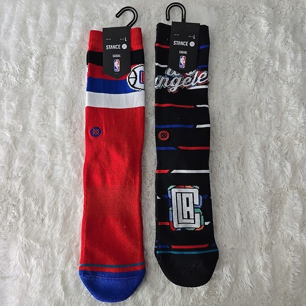 Stance LA Clippers LAC City Edition 2023 / Striped Crew Lot of 2 Mens Large 9-13